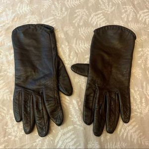Free Add On - Thin Brown Faux Leather Gloves